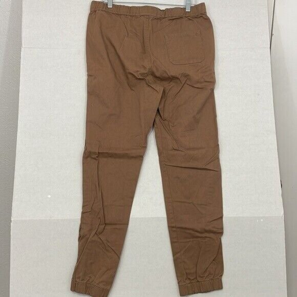 Matchstick Pants with Pockets, Elastic Waist & Ankles, Khaki / Tan, Small - Picture 5 of 9